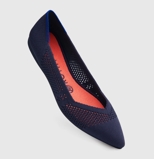 Navy blue Rothy pointed flats