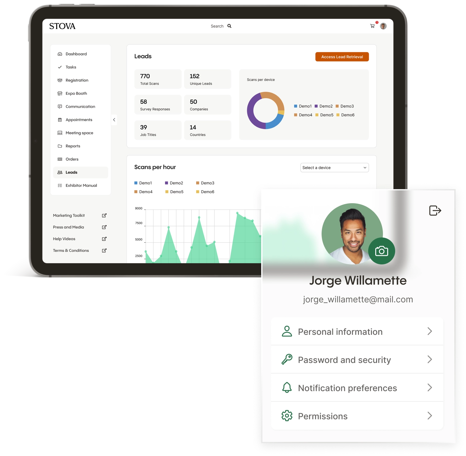 Streamline your event management analytics by integrating your valuable data into Stova's event reporting plaform.
